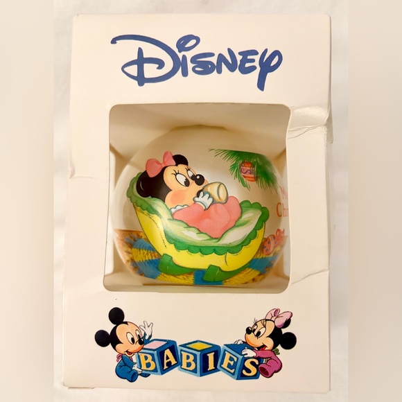 Baby Mickey Minnie Christmas Ornament Vintage 1984 Disney Babies Goebel BOX - Picture 3 of 7